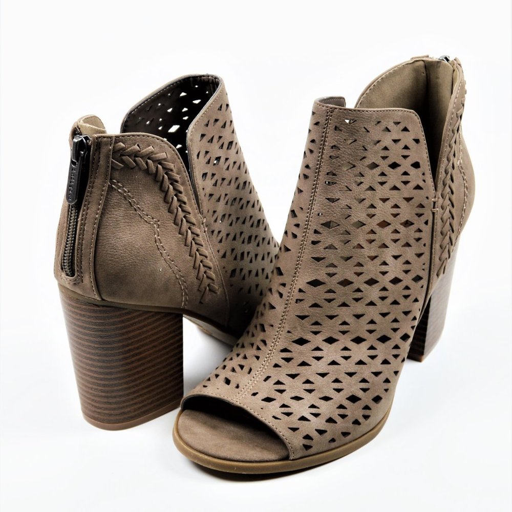 New! INDIGO RD. Mocha Peep Toe Ankle Booties
